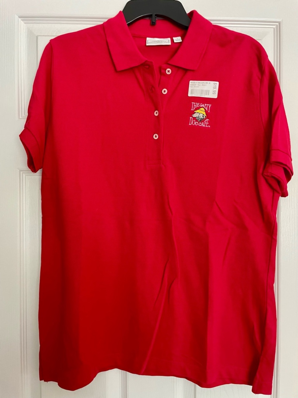 Salty Dog Café Red Polo Shirt Women’s cotton size L